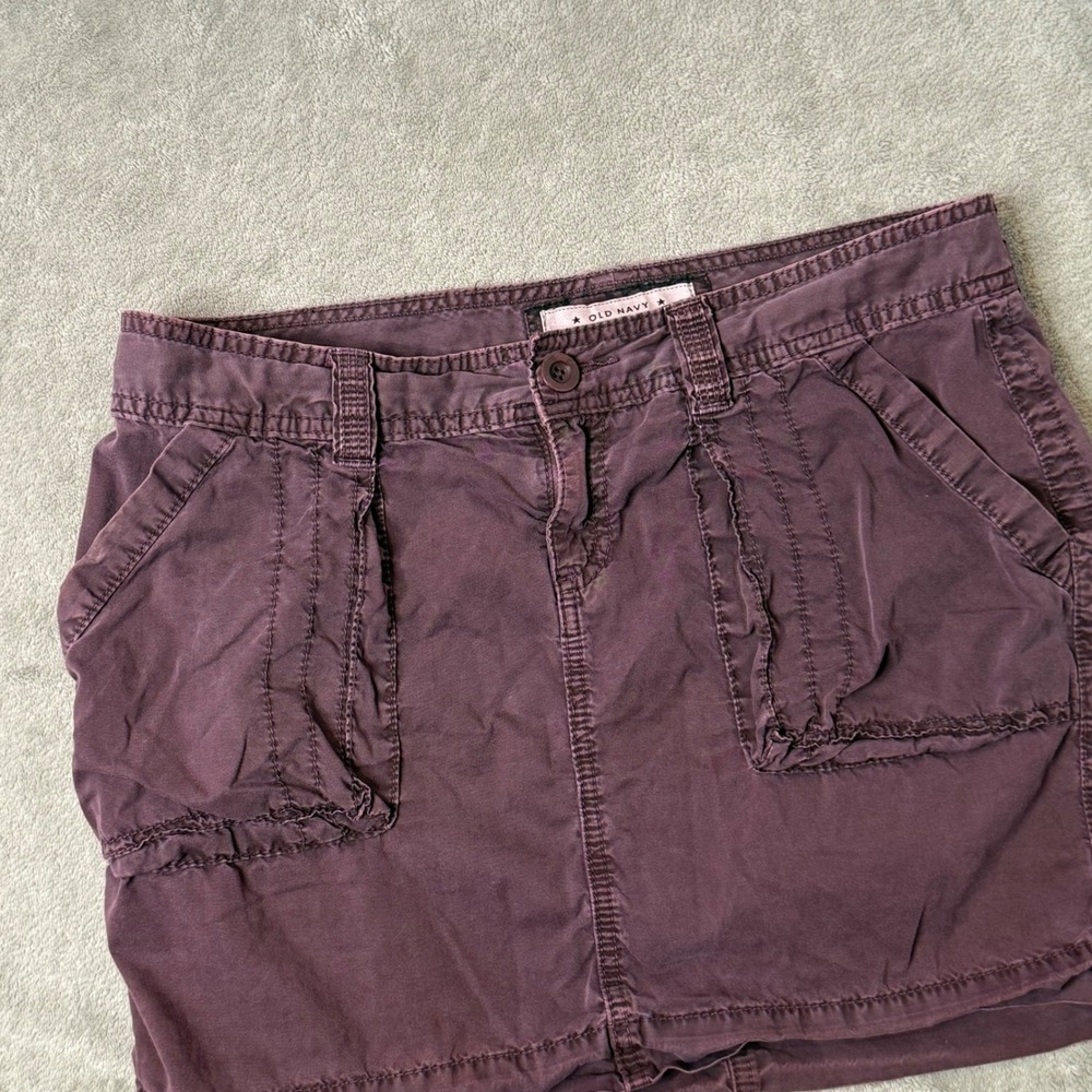 Old Navy y2k Cargo Mini Skirt Size 6 Purple Utility Gorpcore Indie Goblin BOHO - Picture 4 of 8
